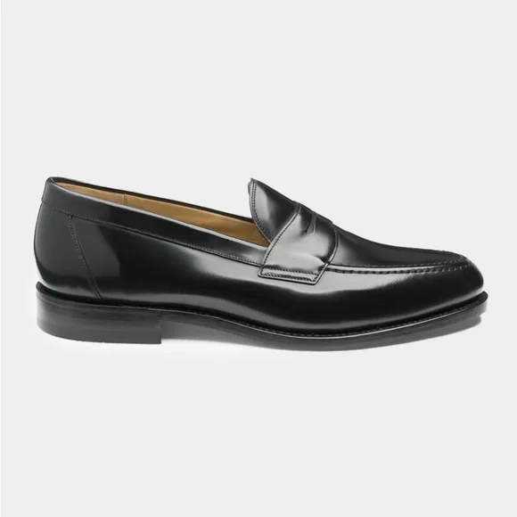 LOAKE IMPERIAL LOAFER IN BLACK POLISHED CALF LEATHER / Size 7.5 F Men main image 4